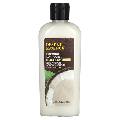 Desert Essence Soft Curls, крем с кокосом для волос, 190мл (6,4жидк. унции)