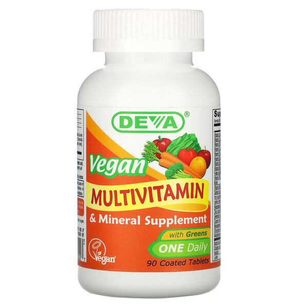 Deva‏, مكمل متعدد الفيتامينات والمعادن، نباتي، قرص واحد يوميًا، 90 قرصًا مغلفًا