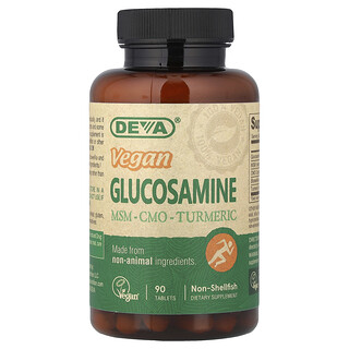 Deva, Glucosamina y MSM veganos, CMO, Cúrcuma, 90 comprimidos