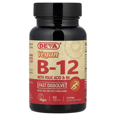Deva Vegan B12 with Folic Acid  B6 FastDissolve 90 Tablets