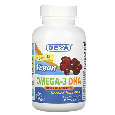 Deva веганская омега-3 ДГК, 90 веганских мягких таблеток