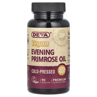 Deva, Vegansk nattlysolje, 90 veganske kapsler (500 mg per kapsel)