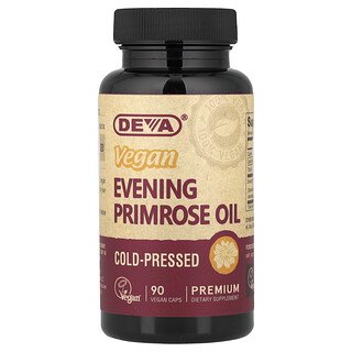 Deva, Aceite de onagra vegano, 90 cápsulas veganas (500 mg por cápsula)