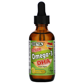 Deva, 純素歐米伽 -3 DHA，檸檬風味，2 盎司（60 毫升）