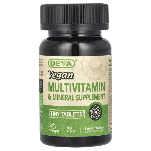 Deva, Vegan Multivitamin & Mineral Supplement, veganes Multivitamin- und Mineralstoffergänzungsmittel, 90 kleine Tabletten