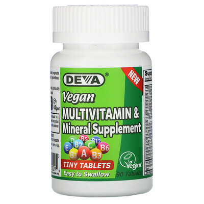 Deva мультивитаминная и минеральная добавка, для веганов, 90 таблеток