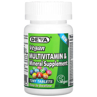 Deva, Suplemento multivitamínico y mineral vegano, 90 comprimidos