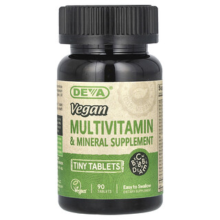 Deva, Suplemento multivitamínico y mineral vegano, 90 comprimidos pequeños