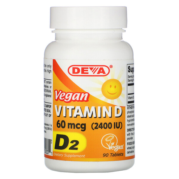 Deva Vegan Vitamin D D2 60 Mcg 2400 Iu 90 Tablets Iherb 1488