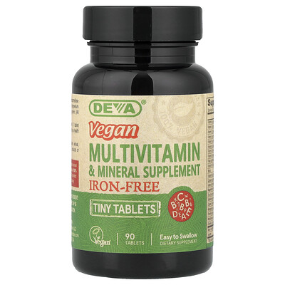 Product Image for Deva, Vegan Multivitamin & Mineral Supplement, Iron-Free, 90 Tablets