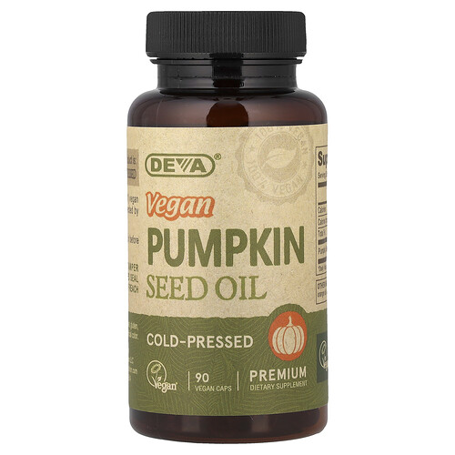 Deva Deva, Vegan Pumpkin Seed Oil, 90 Vegan Caps (500 mg per Cap)