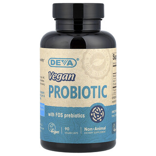 Deva, 全素益生菌，含 FOS 益生元，90 粒全素膠囊