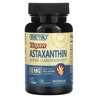 

Deva, Vegan Astaxanthin Super Carotenoid, 12 mg , 30 Vegan Caps