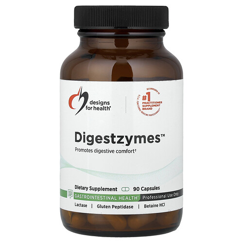Designs For Health, Digestzymes™, Suplemento con enzimas pancreáticas y clorhidrato de betaína, 90 cápsulas