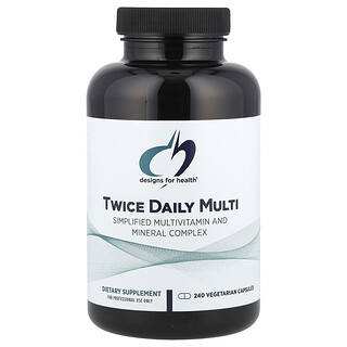 Designs For Health, Twice Daily Multi，240 粒素食胶囊