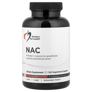 Designs For Health, N-acetyl-L-cystein, 120 vegetarkapsler (900 mg per kapsel)
