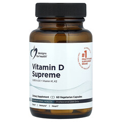 Vitamin D Supreme, вітаміни D3, K1 і K2, 60 вегетаріанських капсул