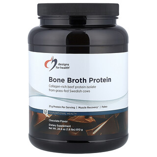 Designs For Health, PurePaleo™, Bottenbouillonproteïne, Chocolade, 810 g
