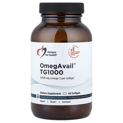 Designs For Health, OmegAvail™ TG1000, 60 cápsulas blandas