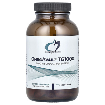 Designs For Health, OmegAvail™ TG1000, 60 cápsulas blandas