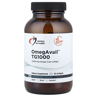 Designs For Health, OmegAvail™ TG1000, 1,000 mg, 60 Softgels