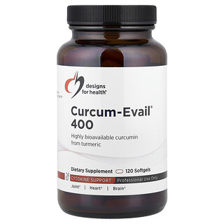 Designs For Health, Curcum-Evail® 400, куркумин, 120 капсул (400 мг в 1 капсуле)