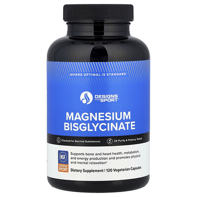 Designs For Health, Designs For Sport®, Bisglicinato de magnesio, 120 cápsulas vegetales (150 mg por cápsula)