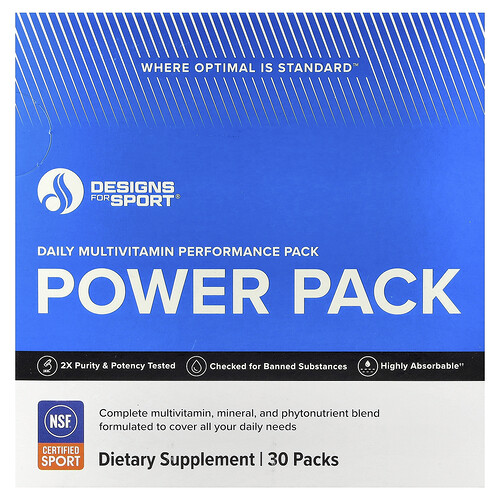Designs For Health, Designs For Sport®, Suplemento energético multivitamínico diario para el rendimiento, 30 paquetes