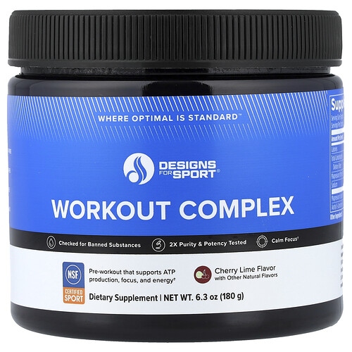 Designs For Health, Designs for Sport®, Complejo de entrenamiento, Cereza y lima, 180 g (6,3 oz)