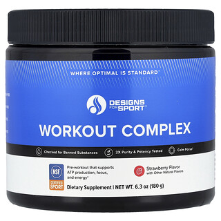 Designs For Health, Designs for Sport®, Complexo de Treino, Morango, 180 g (6,3 oz)