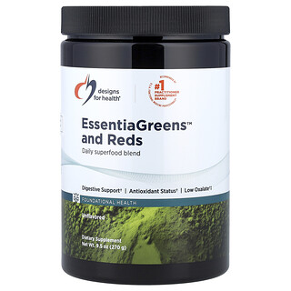 Designs For Health, EssentiaGreens™ с красным вкусом, без добавок, 270 г (9,5 унции)