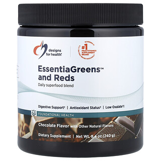 Designs For Health, EssentiaGreens™ dan Merah, Coklat, 8.4 oz (240 g)
