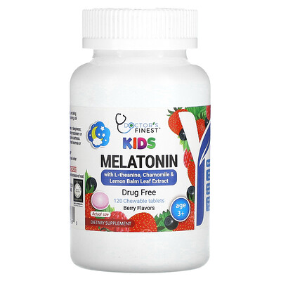 

Doctor's Finest Kids Melatonin Age 3+ Berry 120 Chewable Tablets