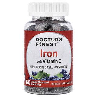 Doctor's Finest, ビタミンC配合鉄、グレープ味、グミ60粒