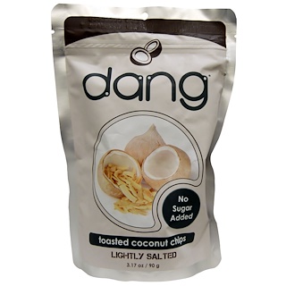 Dang Foods LLC, Поджаренные кокосовые чипсы, слегка соленые, 3,17 унций (90 г)