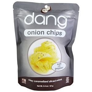Dang Foods LLC, Луковые чипсы, соль и перец, 2,3 унции (65 г)