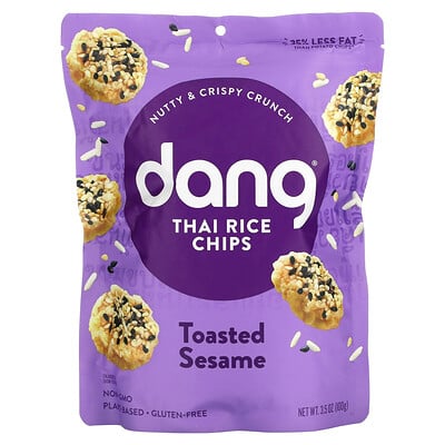 Dang Тайские рисовые чипсы, поджаренный кунжут, 3,5 унции (100 г)