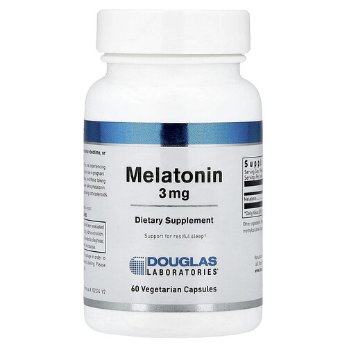 Douglas Laboratories, Melatonin, 3 mg, 60 Vegetarian Capsules