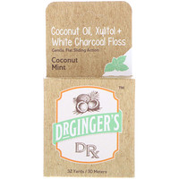 Coconut Oil, Xylitol + White Charcoal Floss, Coconut Mint, 32 yds (30 m) - изображение