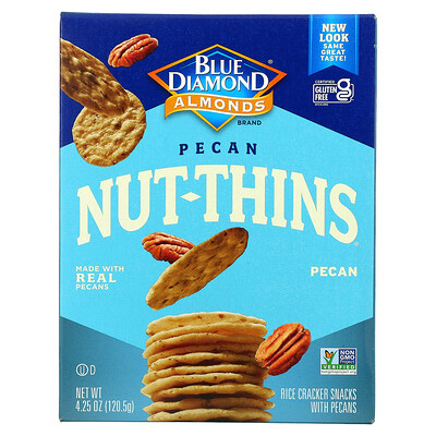 

Blue Diamond Pecan Nut-Thins Rice Cracker Snacks with Pecans 4.25 oz (120.5 g)