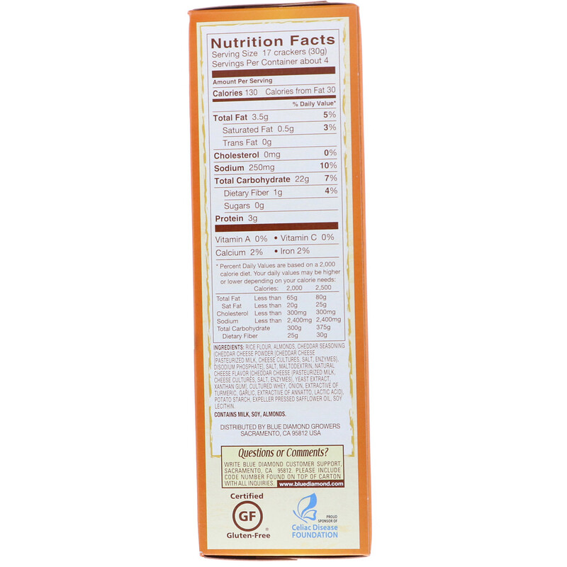 Blue Diamond, Almond NutThins, Nut & Rice Cracker Snacks, Cheddar