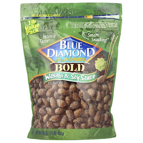 Blue Diamond Almonds Bold Wasabi  Soy Sauce 16 oz 454 g