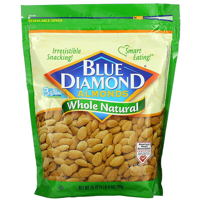 Blue Diamond, Almonds, Whole Natural, 25 oz (709 g)