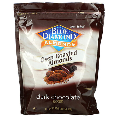 Blue Diamond Almonds, обжаренный в духовке миндаль, темный шоколад, 709 г (25 унций)