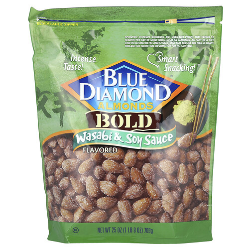 Blue Diamond Almonds Bold Wasabi  Soy Sauce 25 oz 709 g