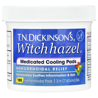 Dickinson Brands, TENNESSEE ÁLLAM Dickinson's® Witch Hazel® Gyógyhatású Hűsítő Párnázatok Aranyérre, 100 Párna