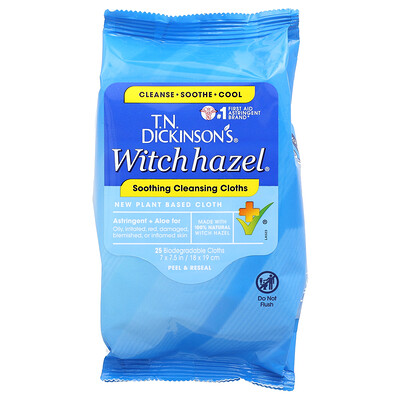 Product Image for Dickinson Brands, Witch Hazel, Soothing Cleansing Cloths, 25 Biodegradable Cloths