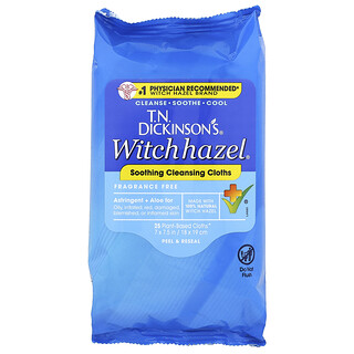 Dickinson Brands, Witch Hazel®, Soothing Cleansing Cloths, 25 Plant-Based Cloths
