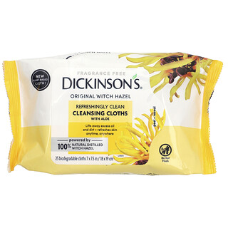 Dickinson Brands, Eredeti varázsmogyoró, üdítően tiszta tisztítókendők, illatanyag mentes, 25 kendő
