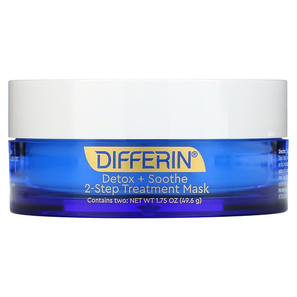 Differin, Detox + Soothe, 2-Step Beauty Treatment Mask, 1.75 oz (49.6 g)